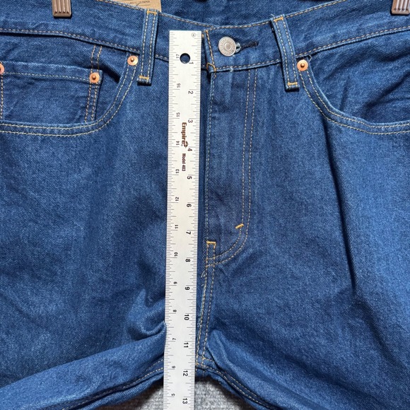 Levis 505 Regular Jeans Mens 34x32 Blue Denim 100% Cotton Straight Fit - Picture 7 of 11